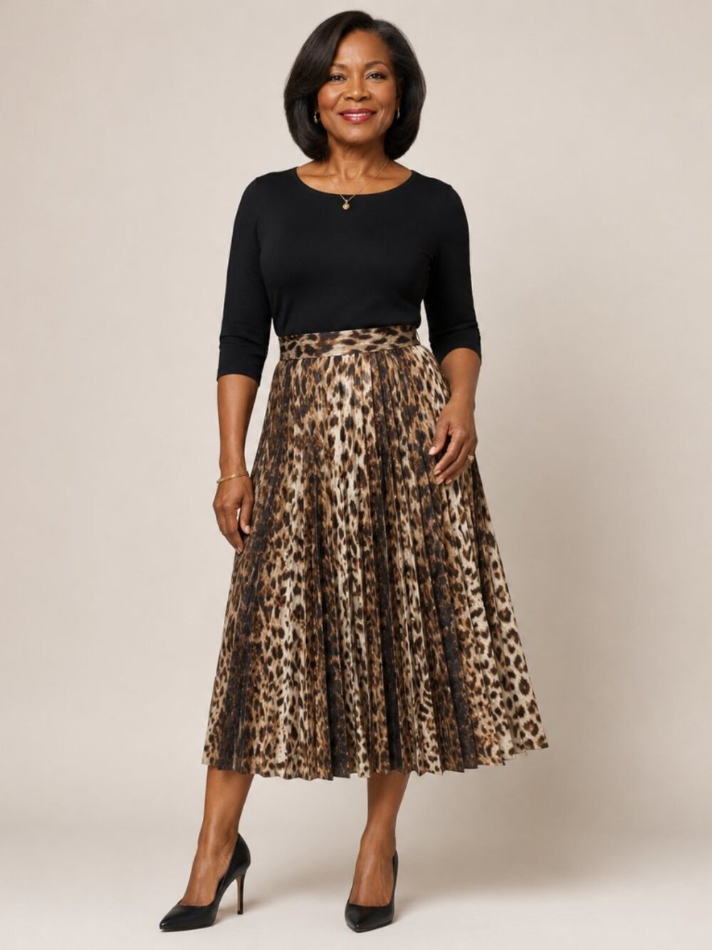 J.Crew Leopard Print Pleated Midi Skirt High Rise Classic Preppy Statement Sz 6